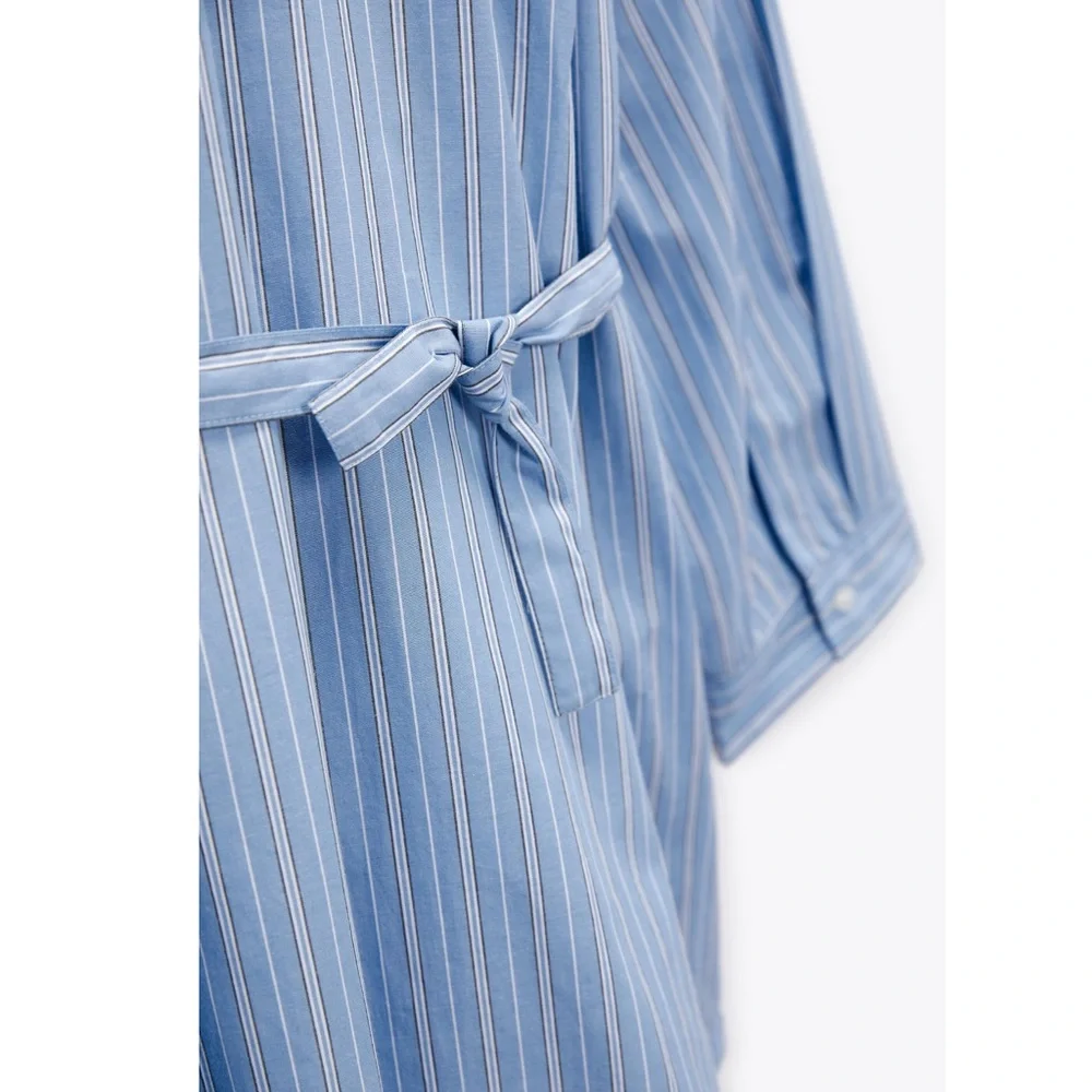 Zara POPLIN WRAP SHIRT - Picture 7 of 11